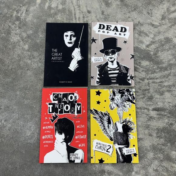 Robert M Drake Poetry Book Bundle Of 4 Chaos Theory Dead Pop Art Great Artist - Picture 1 of 9